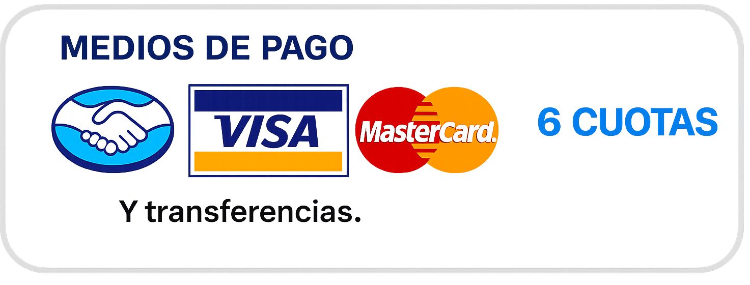 Pagá en 6 cuotas con Mercado Pago y todos los medios de pago